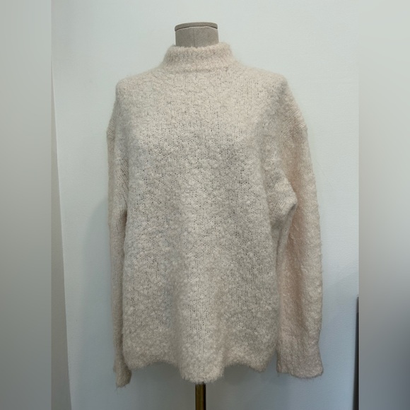 MADEWELL - Wool-Alpaca Blend Boucle-Knit Oversized Sweater Size M - Picture 4 of 11